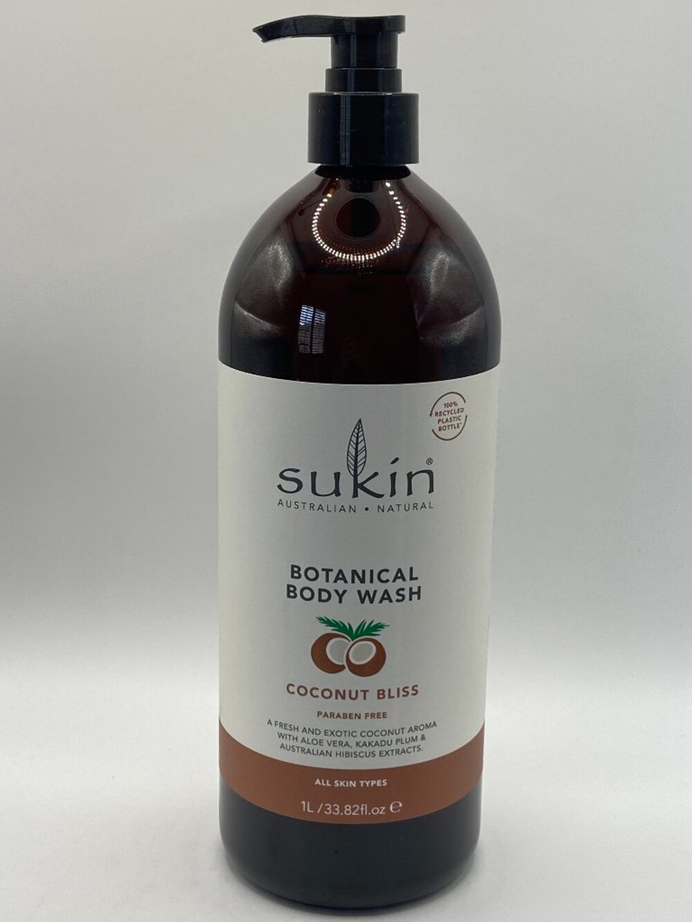 Sukin Botanical Body Wash Coconut Bliss — Jumbo 1L / 33.8 fl oz Pump